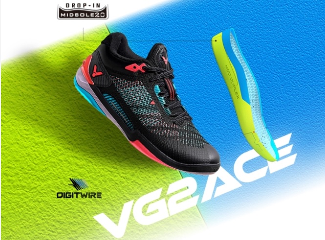 VG2ACE Equipped with Drop-In Midsole 2.0 for an Evolutionary Badminton Experience